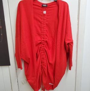 Woman's Dolman Sleeve Ruched Back Cardigan